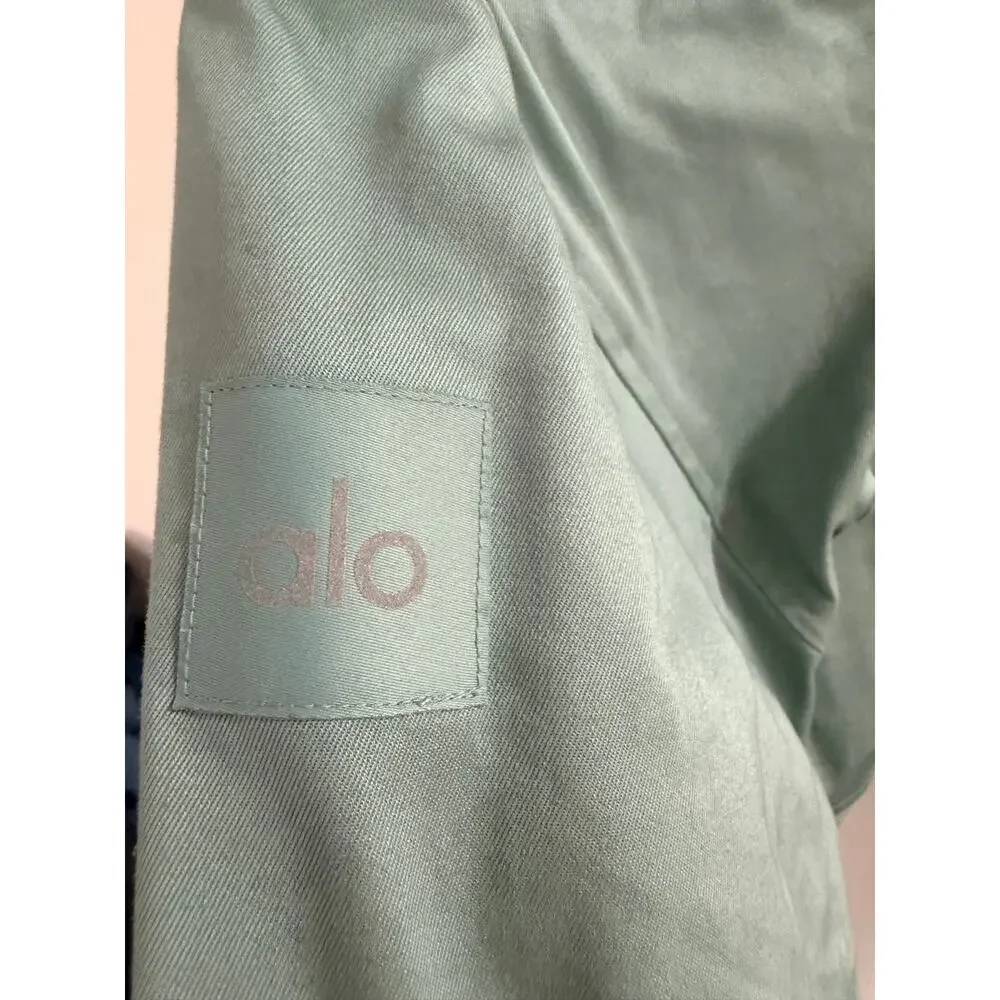 LIKE NEW Alo Yoga Night Out Cargo Jacket Coat Cropped Botanical Green